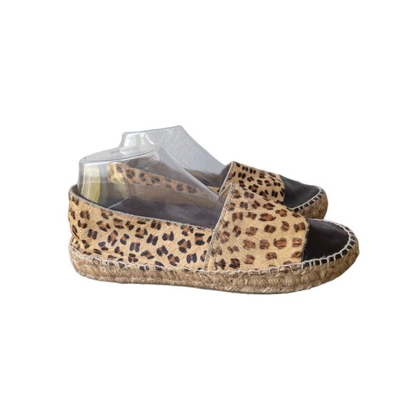 ALDO Leopard Print Faux Leather Fur Espadrille Slip On Flats Size 10/41 - Picture 2 of 6
